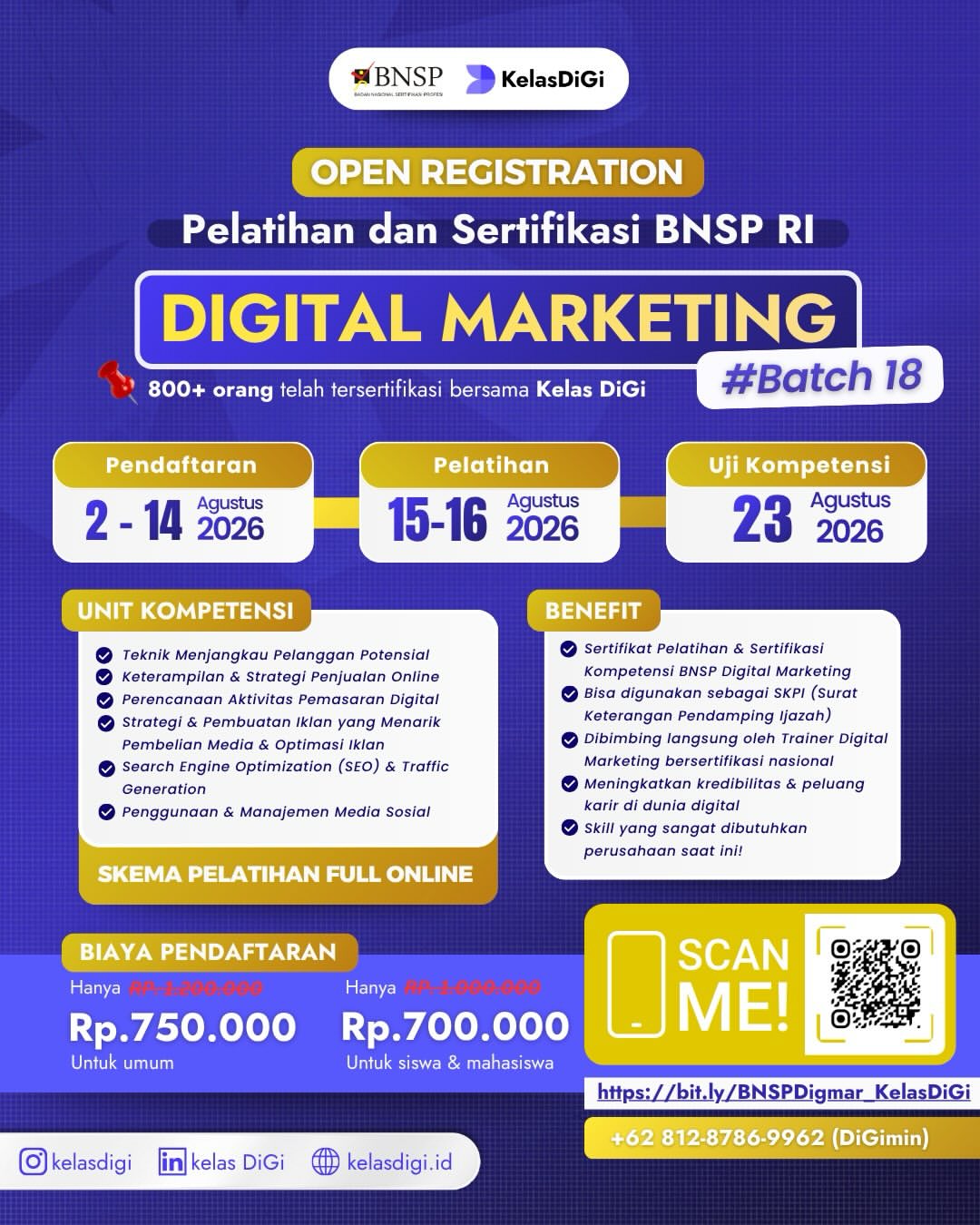 Sertifkaasi Digital Marketing BNSP Batch #18
